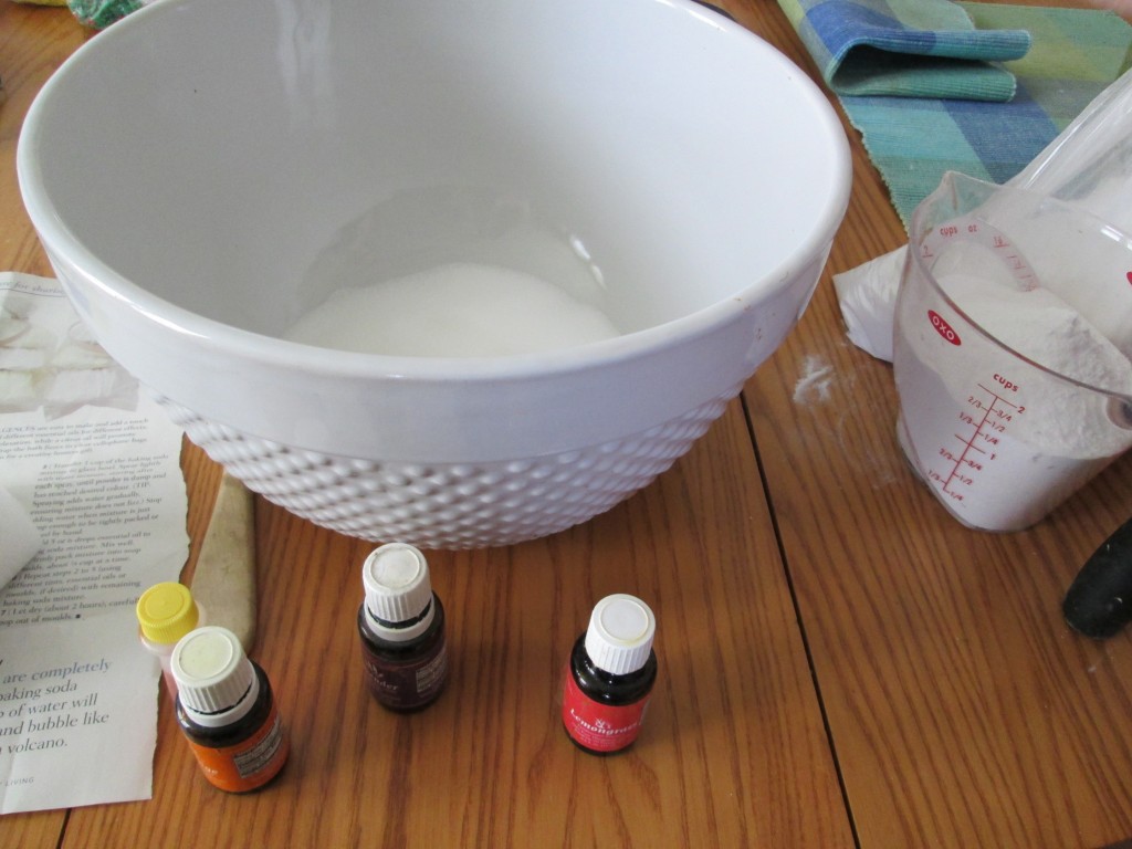 How to make Bath bombs recipe 1 - measuring out ingredients